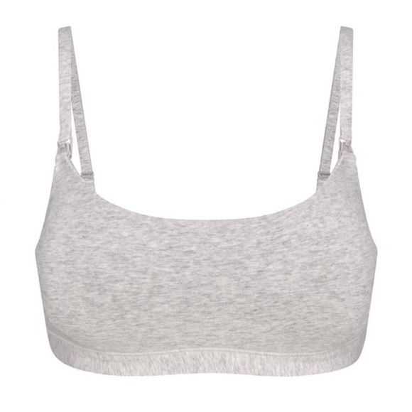 SKIMS Maternity Nursing Scoop Bralette Large Light Grey - Picture 4 of 12